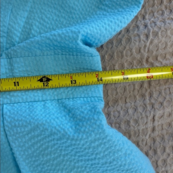 Lauren James Solid Seersucker Light Blue Landry Dress Open back size medium - Picture 6 of 8